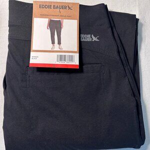 Eddie Bauer Women's Horizon Straight Ankle Pant Size 8 Black Outdoor Casual NEW